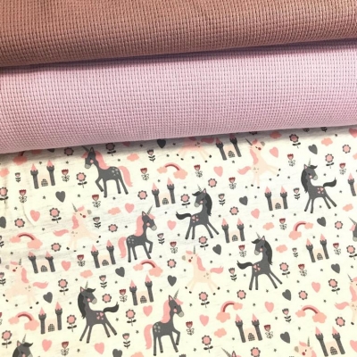 Jersey | LOVELY UNICORN Einhörner | rosa grau
